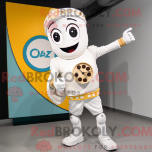 White Pizza Slice mascot...