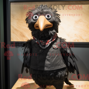 Sorte høns maskot kostume...