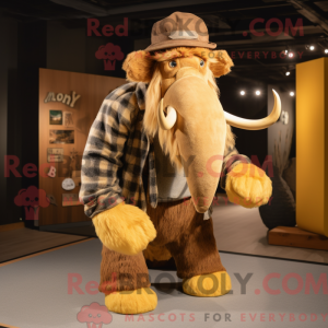Gold Mammoth maskot kostume...