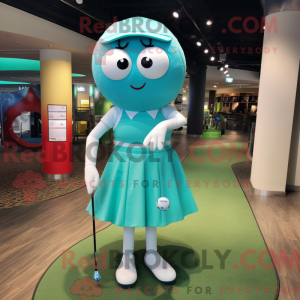 Turkis golfbold maskot...