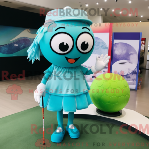 Turkis golfbold maskot...