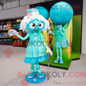 Turkis golfbold maskot...