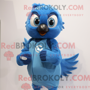 Postava maskota Cyan Blue...