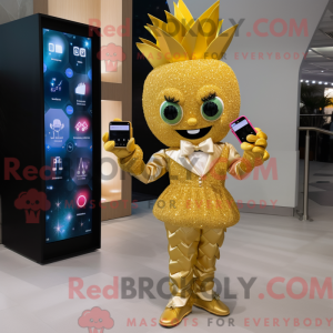 Máscara de abacaxi dourado...