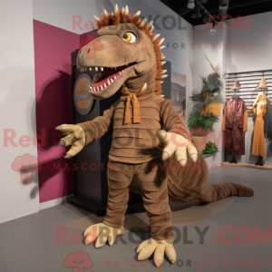 Brun Spinosaurus maskot...