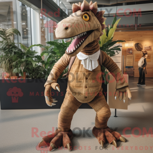 Brun Spinosaurus maskot...