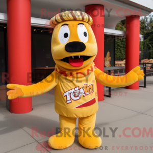 Gold Hot Dogs maskot...