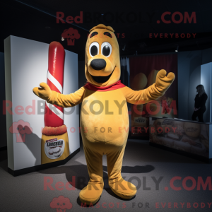 Gold Hot Dogs mascot...