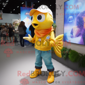 Gele goudvis mascotte...