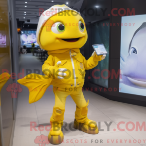 Gele goudvis mascotte...