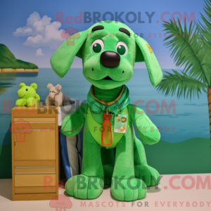 Máscara de cão verde com...