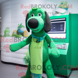 Groene hond mascottekostuum...