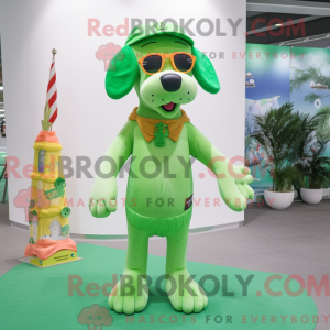 Grön hundmaskot drakt...