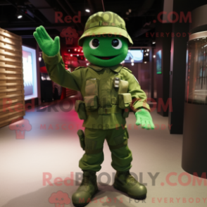 Fantasia de mascote Commando verde com macacão e chapéus - Mascotes de comando - REBROKO_355618 - RedBrokoly.com