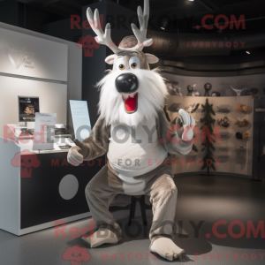 Silver Reindeer mascot...