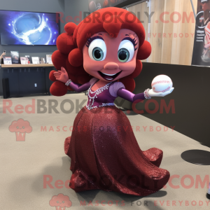 Maroon Mermaid mascot...