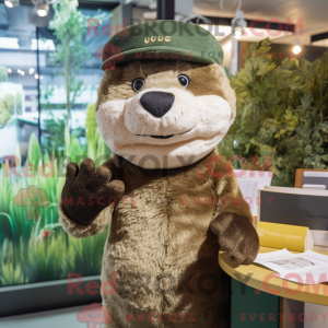 Olive Otter mascot costume...