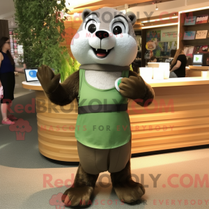 Olive Otter mascottekostuum...
