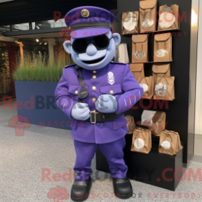 Fantasia de mascote Para Commando lavanda com calça social e porta-moedas - Mascotes do Para Commando - RedBrokoly.com