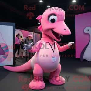 Rosa Diplodocus Maskottchen...