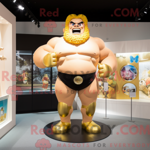 Gold Strongman maskot...