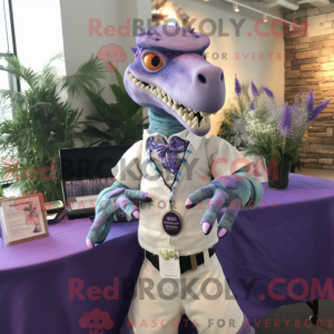Lavender Utahraptor mascot...