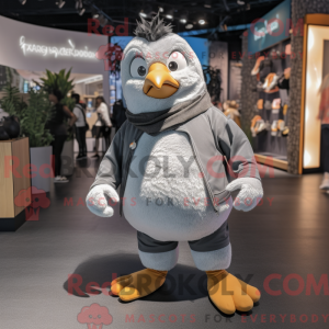 Sølv Penguin maskot kostyme...