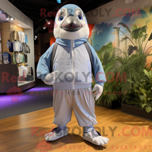 Sølv Penguin maskot kostyme...