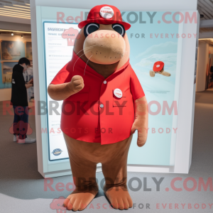 Red Walrus maskot kostyme...