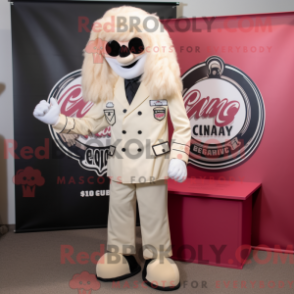 Fantasia de mascote Commando bege com blazer e presilhas de cabelo - Mascotes do Para Commando - REBROKO_355842 - RedBrokoly.com
