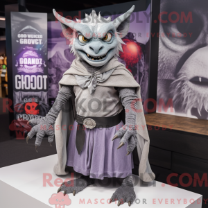 Grå Gargoyle maskot kostume...