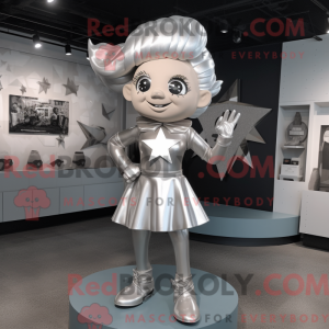 Silver Superhero mascot...