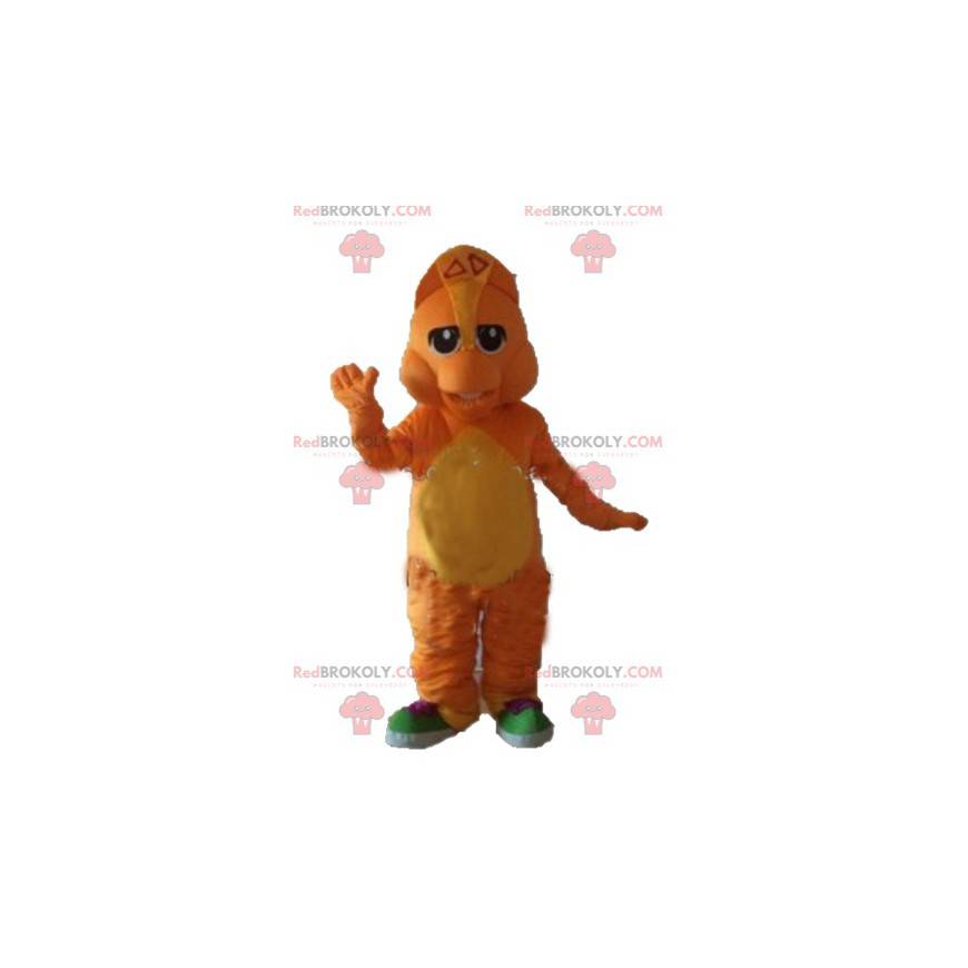 Mascote dragão laranja e amarelo - Redbrokoly.com