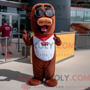 Maroon Hot Dogs mascot...