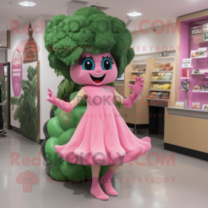 Rosa Broccoli maskot kostym...