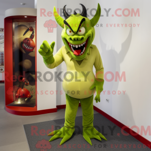 Olive Devil maskot drakt...