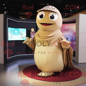 Beige pruim mascottekostuum...