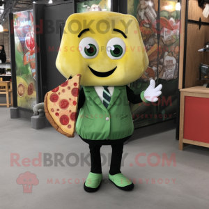 Olive Pizza Slice maskot...