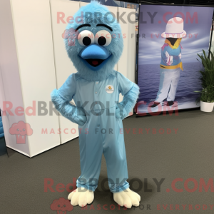 Sky Blue Emu mascot costume...
