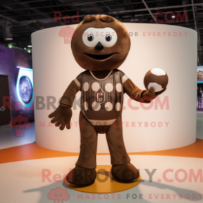 Fantasia de mascote Malabarista marrom com macacão e faixas - Mascotes de malabarismo - REBROKO_356027 - RedBrokoly.com