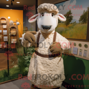 Tan Sheep mascottekostuum...