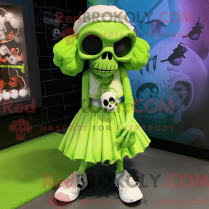 Lime Green Skull maskot...