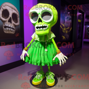 Lime Green Skull maskot...