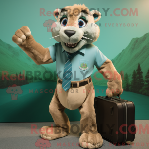 Teal Mountain Lion mascot...
