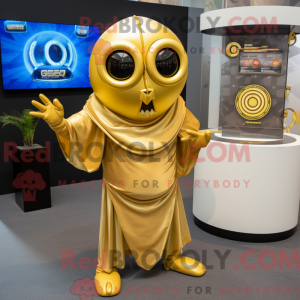 Gouden Gyro-mascottekostuum...