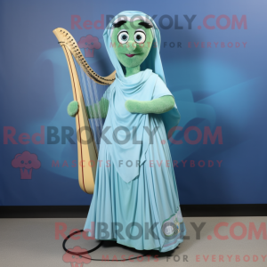 Cyan Celtic Harpe maskot...