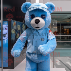 Sky Blue Bear maskot...