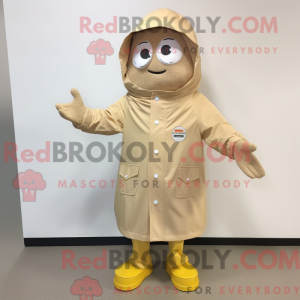 Beżowy aprikos maskot drakt...