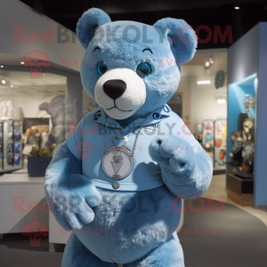 Sky Blue Bear maskot...