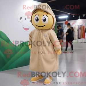 Beżowy aprikos maskot drakt...